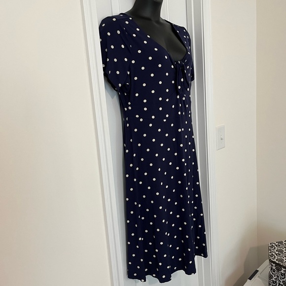 Old Navy Short Sleeve MIDI Dress Navy and White Polka Dot Size 1X - Picture 8 of 8